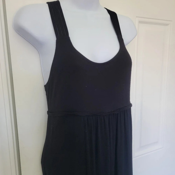 Calvin Klein Black Maxi Dress Sleeveless Strappy Criss Cross Back Slimming Sz 6 - Picture 5 of 9